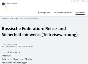 Sweden and Germany also urged their citizens not to travel to Moscow