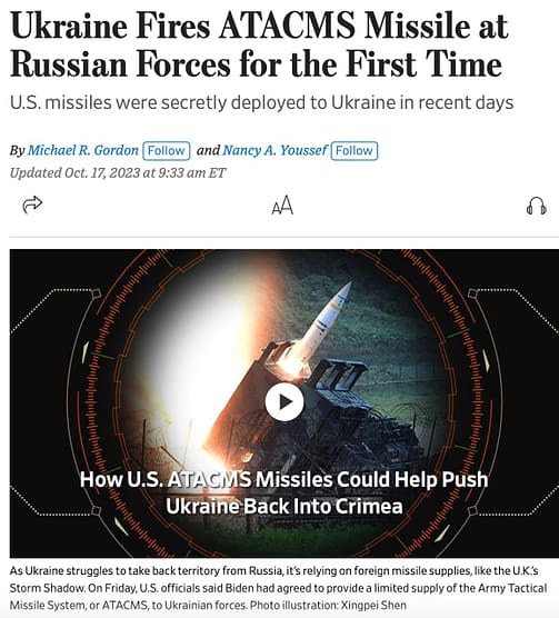 Ukraine fired an ATACMS missile