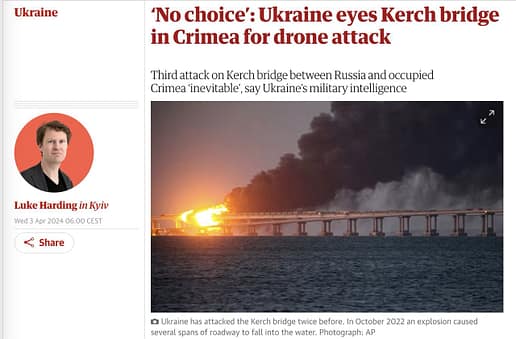 The Crimean bridge is planned to be destroyed in the first half of 2024