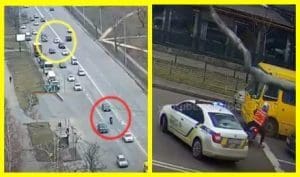 В Киеве курьер на скутере после погони удрал от патрульных