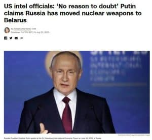 Russian tactical nuclear weapons have already been deployed in Belarus!