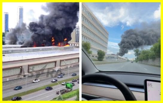 A defense plant is on fire in Russia