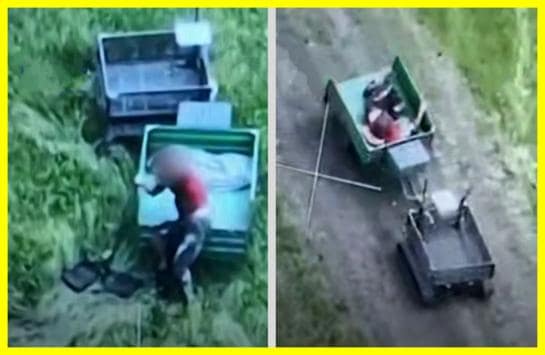 Rescuing a wounded Ukrainian soldier with the help of a robot