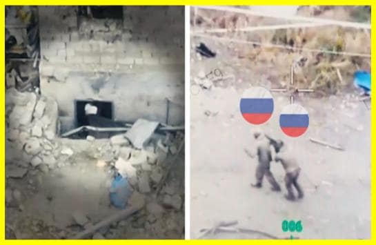 A Ukrainian drone forced Russians to raise the white flag