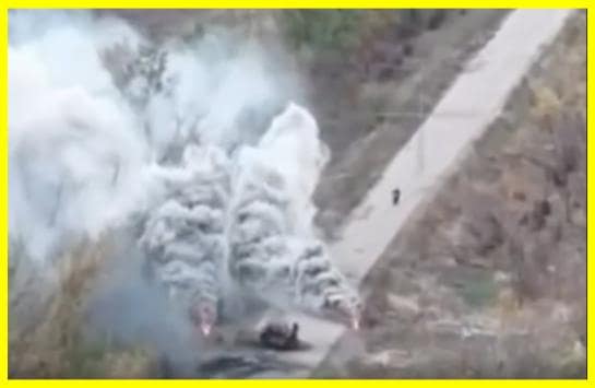 A few smoke bombs disrupted the Russian advance.