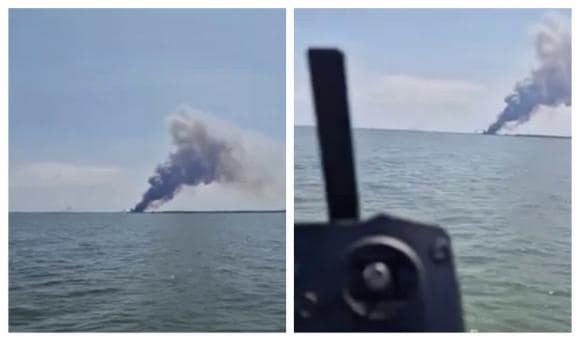 Біля окупованого Севастополя раптово задимів російський корабель