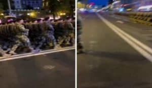 После репетиции парада, военные на Крещатике завели легендарную кричалку