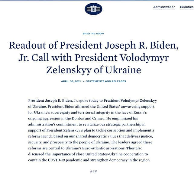 Байден поговорил с Зеленским Байден поговорил с Зеленским