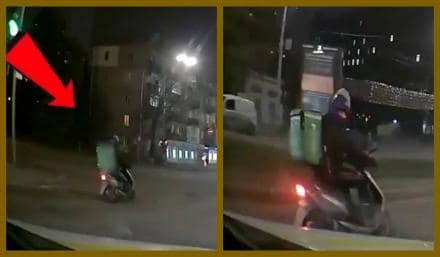 Новая погоня за курьером на скутере по улицам Киева