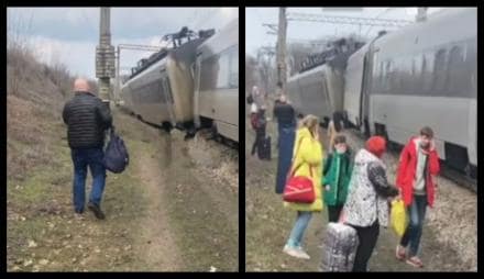 сошел с рельсов поезд "Интерсити"